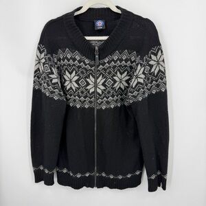 Icewear Icelandic Nott Black Wool Angora Sweater Jacket Winter Sz L